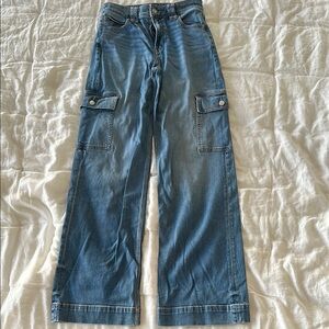 American Eagle Blue Flare Wide Leg Jeans